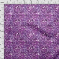 OneOone Cotton Cambric Purple Fabric Океан подводен живот Куилинг Консумати за печат Шиеща тъкан край двора широк