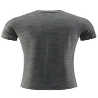 Haite Mens Solid Color Fitness Workout Top ActiveWear Бърза суха блуза спортна тениска с къси ръкави мускули