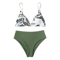 Amousa Женски райе за печат подплатен натискане на бикини комплекти бански костюми Beachweart Swimsuit Womens