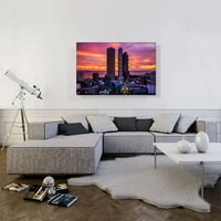 Манила Филипини Skyline Vivid Sunset Canvas Art Print - Размер: 40 26