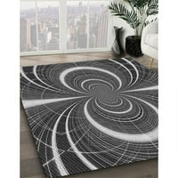 Ahgly Company Indoor Round Marketed Gunmetal Grey Area Rugs, 5 'Round