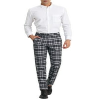 Lars Amadeus мъжки панталони облича кариран плосък фронт проверен бизнес костюм панталони