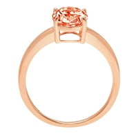 2. CT Brilliant Oval Cut Clear Simulated Diamond 18K Rose Gold Politaire Ring SZ 8.25