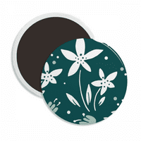 Зелена бяла боя за цветя кръг Ceracs Хладилник Магнит Запазена декорация