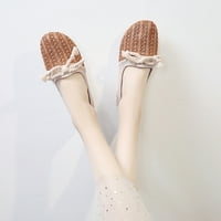 Небрежни плетени бастуни плоски кухи модни модни обувки Небрежни женски мокасини Женски ежедневни обувки