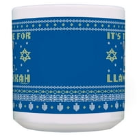 Thiswear Chanukah Подаръци е време за халби Llamakkah Chanukah подарък 15oz кафе халби синьо