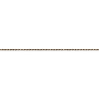 14K розово злато Твърдо диамантено нарязана въжета с верига с омар 18