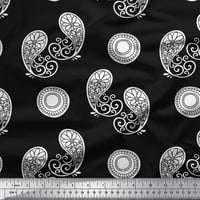 Соимои черен памук попъл плат за тъкани флорални и печат за шиене на печат с ширина двор