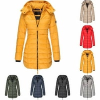 Зимна корейска версия на новите жени памук със средна дължина Slim Paddedwarm Jacket Armygreen XL