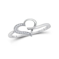 10kt бяло злато дамски кръгъл диамантен пръстен за пръстен cttw