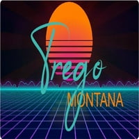 Trego Montana Vinyl Decal Stiker Retro Neon Design