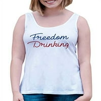 Ядох облекло за женска свобода за пиене на 4 юли бял резервоар отгоре