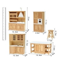 Кухненски кухненски комплекти кухненски мебели мивка брояч миниатюрен шкаф Маса столчета 1: Мащаб Миниатюрни мебели за снимки реквизит пейзаж