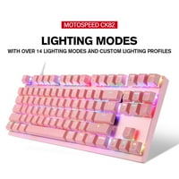 Професионални игри Механична клавиатура RGB Rainbow Backy с подсветени клавиши с осветени компютърни usb игри клавиатура за Mac & Pink Pink Keyboard Red Switch