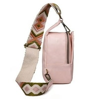 Zodanni дамски чанта чанта чанта регулируема каишка чанта за талия pu кожени чанти за пътуване с гърди розово розово розово