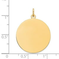 14k жълто злато равнина. Габарит кръгов гравируем диск - 1. Грама - Мерки 29x широк