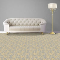 Kane Carpet 8 '11' Успех Геометричен модел на решетката Сива и златна правоъгълна полипропиленова област