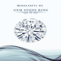 Gem Stone King 18k жълто злато, покрито със сребрист лилав аметист пръстен с мойсанит