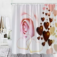 Фантастични цветни рози душ завеса за баня за декорация на Деня на валентин за баня за баня плат от полиестер куки