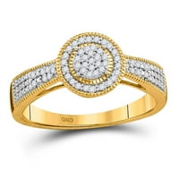 10k жълто злато кръгло диамантен кръг клъстер пръстен cttw