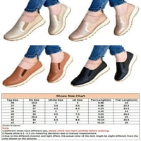 Oucaili Womens Flats Comfort Sneakers Slip on Walking Shoe Fashion Неплъзнете ежедневни обувки Пътуване кафяво 9