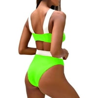 Комплекти за бикини за жени модни бикини пачуърк за печат от две части за бански костюми бански костюми на плажки облекла зелено m