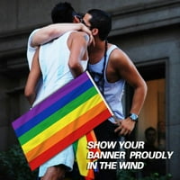 Rainbow Flag, Gay Pride Banner Flags с месингови громтове, 3x5ft