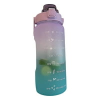 2L спортна слама бутилка с вода със стикери преносими голям капацитет Фитнес мотоциклетна лятна ледена вода за студена вода с маркер за време лилаво