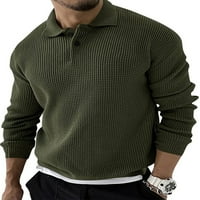 Niuer мъжки уютен топъл пуловер мъже тънък монтиран плетен пуловери с дълъг ръкав работи със солиден цветен плетак джъмпер върхове армия зелено xl