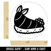Смешно морско зайче за зайче суши нудибранш самонадеян каучуков печат мастило - черно мастило - средно