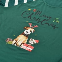 Мултитрост Коледна семеен пижама комплект за печат на животни върхове райе панталон ромпер