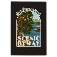 Острови Сан Хуан живописен път, Вашингтон, Контур, Официално лого на бреза дървена табела