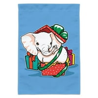 Бял слон в настоящия подарък Bo Holiday Holiday Garden Yard Flag