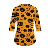 Ризи за ръкави на Umitay за жени Хелоуин печат графични тийнейджъри блузи униформени гащеризони пуловер