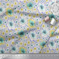 Soimoi Purple Rayon Fabric Poppy Floral Printed Fabric Wide