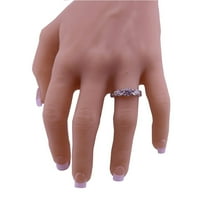 Нана прав бар стил CZ каменна пръстен 2.50ctw - 10k бяло злато - размер 10