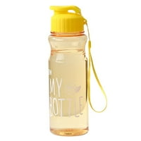 650ml преносим спорт многоцветна водна чаша пластмаса с голям капацитет бутилка с вода жълто