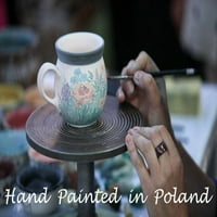 Полска керамична халба 12oz polmedia dachshund тема Ръчно рисувана в Boleslawiec, Полша + Сертификат за автентичност