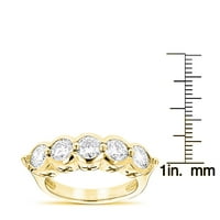 14k кръгъл естествен диамантен дами пръстен