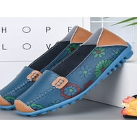 Daeful Womens Flats Cutout Loafers Флорални ежедневни обувки дати леко удобно приплъзване на Mocassins Blue 6