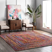 Индийски ръчно изработени сплетени многоцветни памучни площи килими пода декор с размер на килим крак квадрат