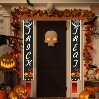 Банер на Moocorvic Halloween, външна веранда със светло излъчване кулет висящ банер декорации за Хелоуин Хелоуин веранда декор