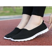 Колиша жени апартаменти Небрежни маратонки се плъзгат на комфортни обувки Йога Лека тежка ходеща обувка Мреша черно 5.5