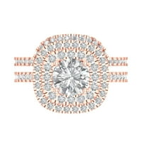 1. CT Brilliant Round Cut симулиран диамант 18K розово злато халя