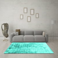Ahgly Company Indoor Rectangle Abstract Turquoise Blue Contemporary Area Rugs, 8 '12'