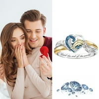Relanfenk пръстени за жени момичета във формата на сърце делфин родител-дете великолепен празничен подарък пръстен