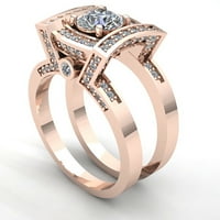 Истински 2ct кръгла изрязана диамантена дама за годеж годишнина на яке за пръстен със солидна 14k роза, бяло или жълто злато IJ Si2