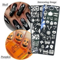 Хелоуин нокти за изкуство на ноктите шаблони за печат на щамповане на маникюр за нокти за нокти