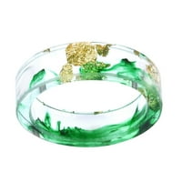 Унизано модна цветна мастило Златно фолио прозрачна смола пръстен за бижута подарък