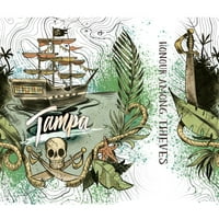 TERVIS FLORIDA - Тампа Пират, направен в САЩ с двойно стени, изолирана чаша за туристическа чаша поддържа напитки студени и горещи, 24oz бутилка с вода, пиратски кораб